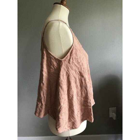 En Creme Women's Boho Cropped Top Blush Pink Size S - Picture 3 of 5